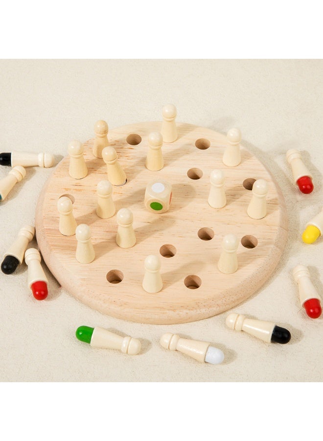 كابسترو لعبة شطرنج الذاكرة الخشبية الملونة للأطفال - مجموعة ألعاب لوحية لتنمية المنطق والتركيز، نشاط تفاعلي لتنمية التفكير مناسب للعب العائلي والتعلم المبكر - لوحة شطرنج ذاكرة ملونة صغيرة الحجم - Image 4